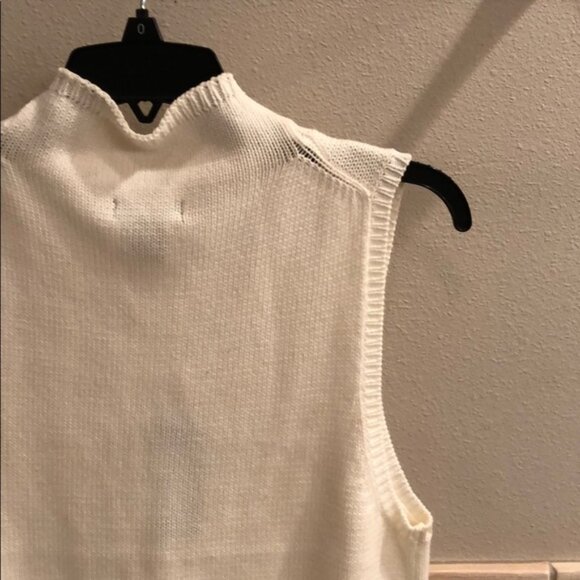 New vintage Grace Dane Lewis mock neck fisherman knit sleeveless vest sweater - Picture 7 of 10